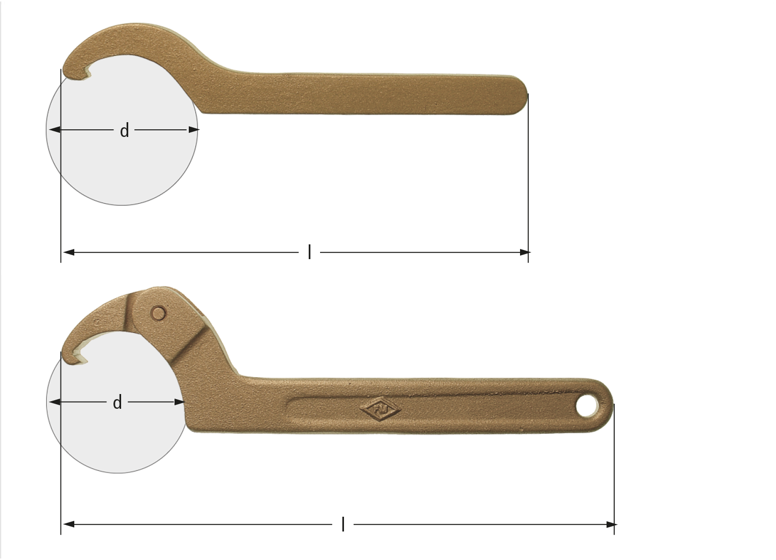AMPCO Safety Tools - Hook spanner, adjustable